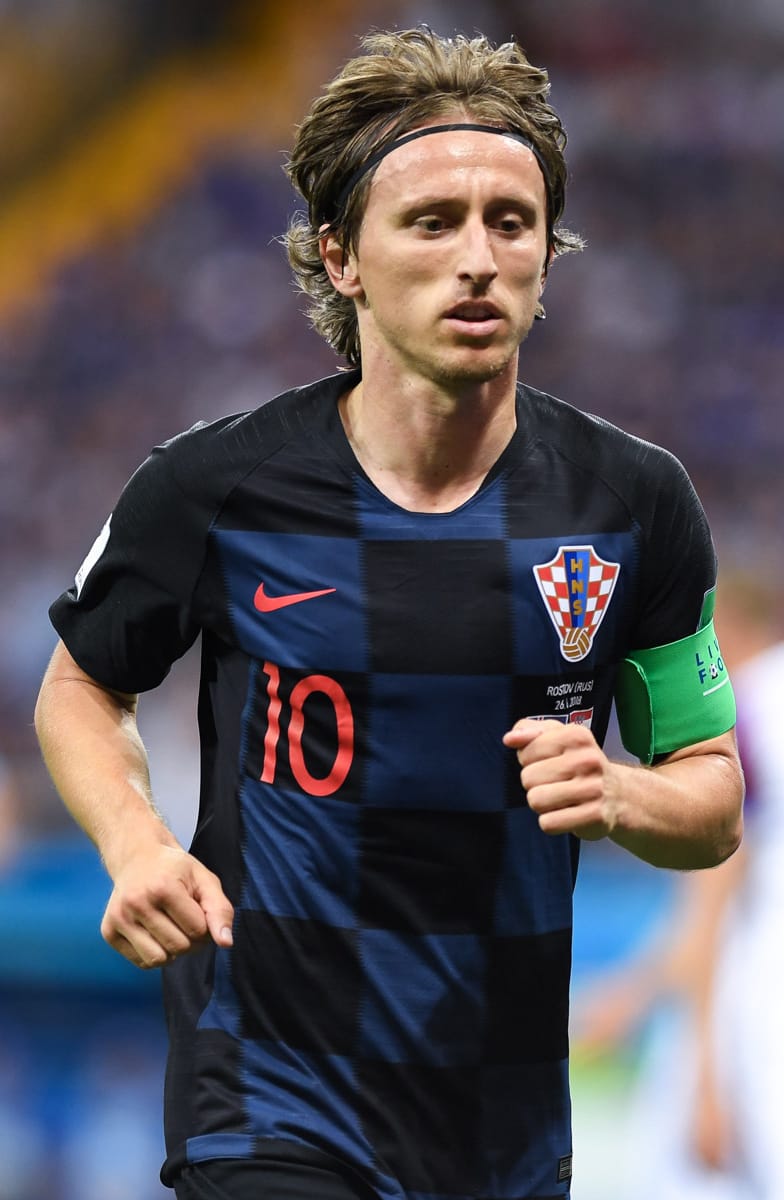 Luka Modrić wearing the Croatian captain's armband at the 2018 World Cup