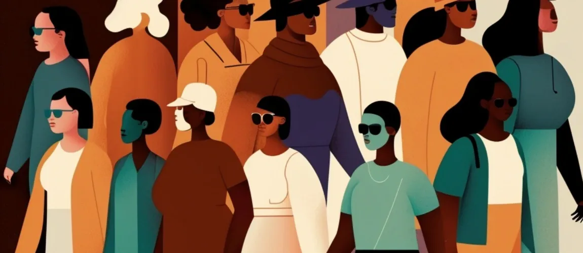 Grafische Darstellung einer Menschenmenge.