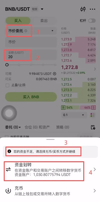 欧易APP资金划转页面选择从资金账户到交易账户全部划转确定