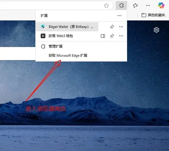 浏览器扩展商店搜索欧易钱包并显示获取按钮