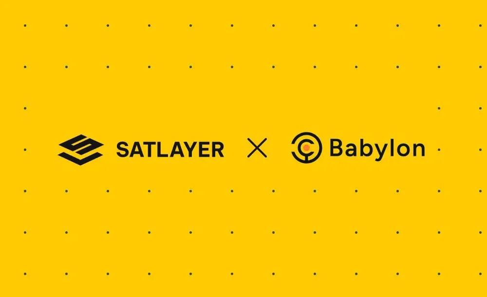 Satlayer logo mostrando conexão entre Bitcoin e Ethereum