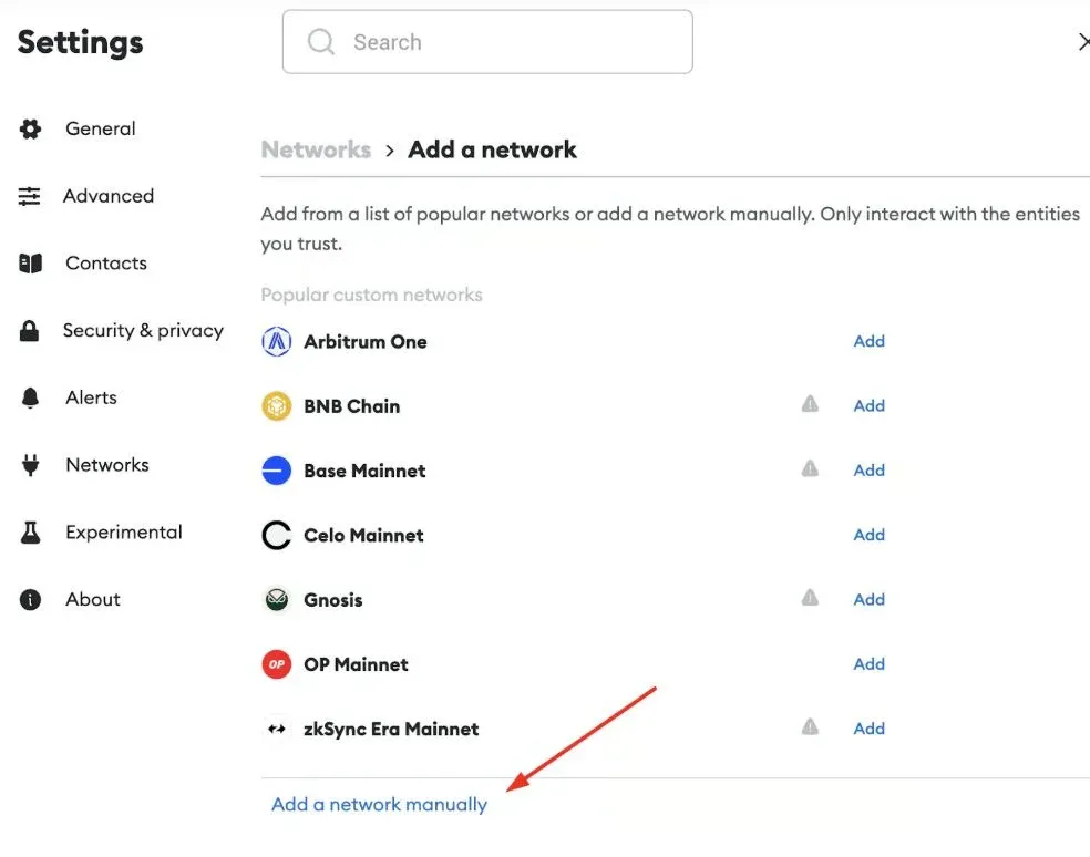 Base network selected in MetaMask’s network dropdown