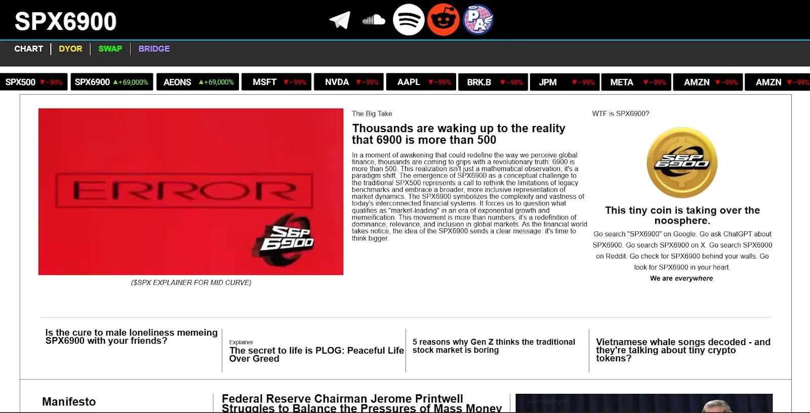 SPX6900 token logo with an upward‑price curve