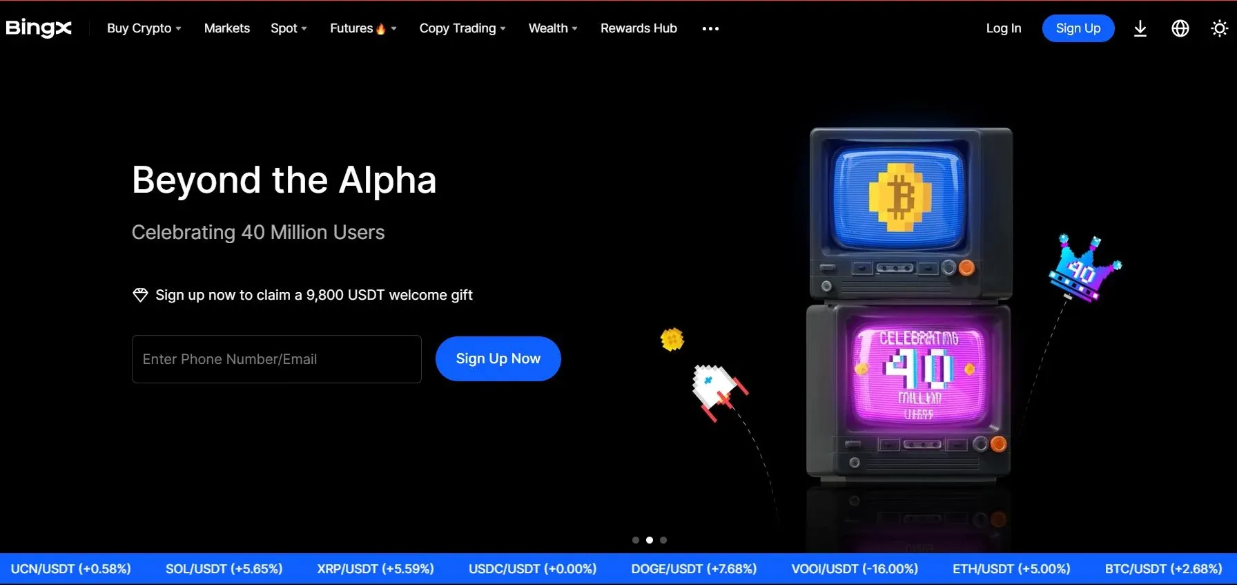 BingX 交易平台标志与 AI 助手图标
