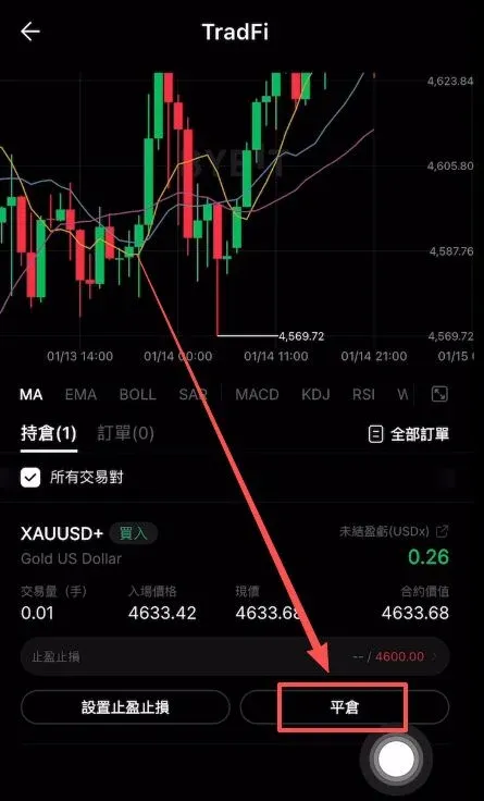 Configuração de ordens e stop‑loss / take‑profit – segunda imagem