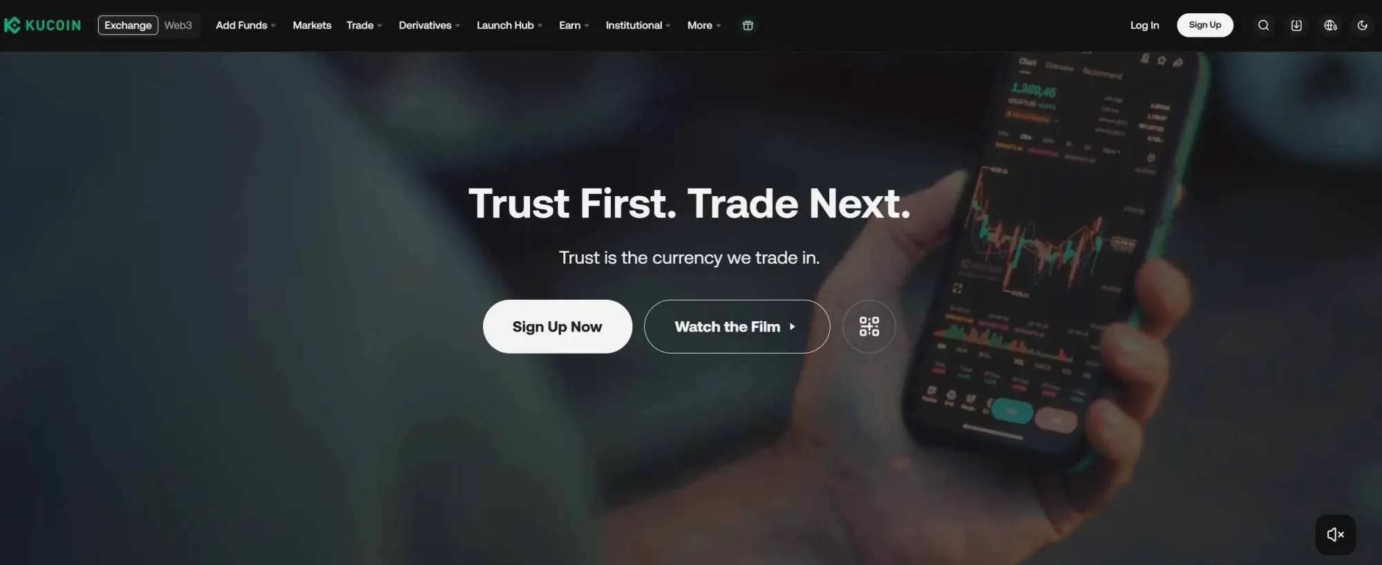 KuCoin 交易平台首頁展示幣種列表與交易對