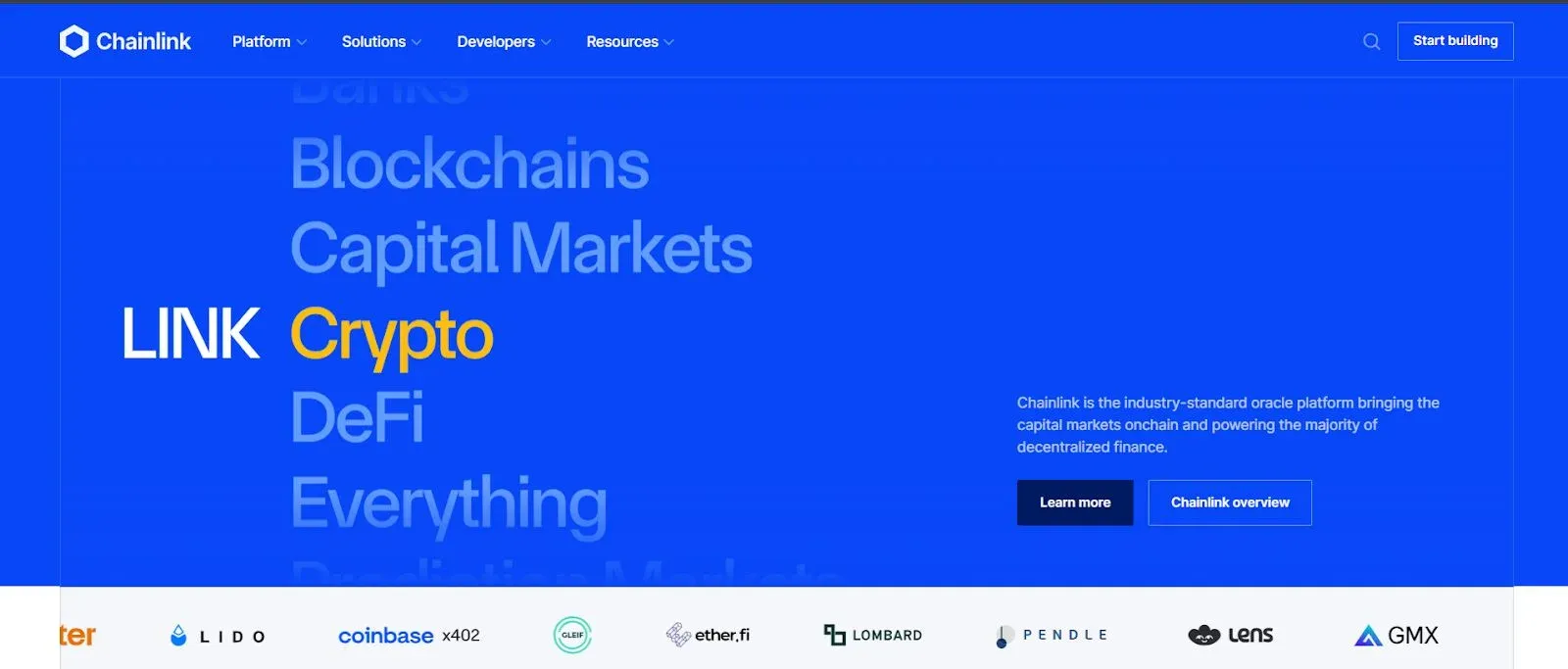 Chainlink logo with a chain‑like network illustration