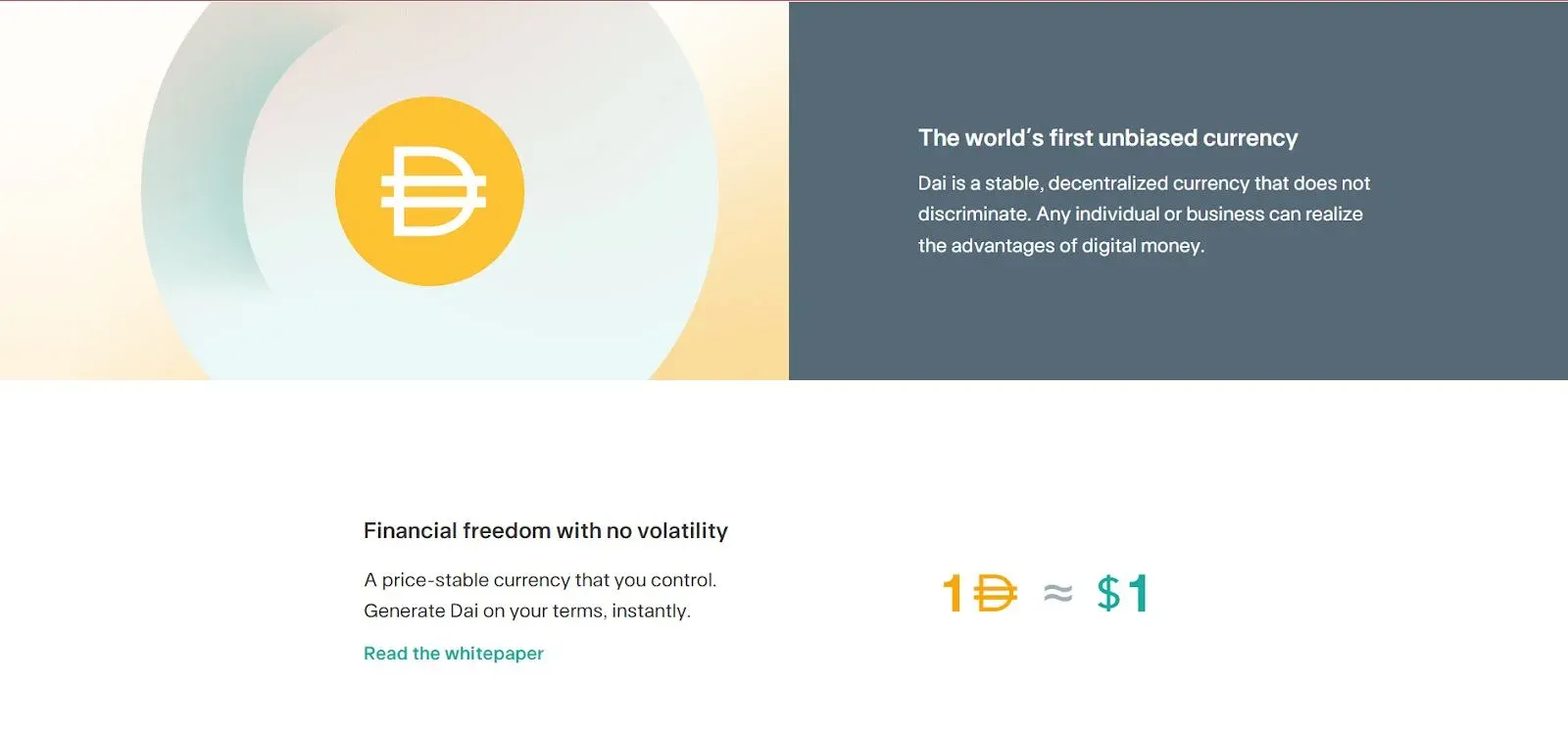 DAI stablecoin logo, blue circular design