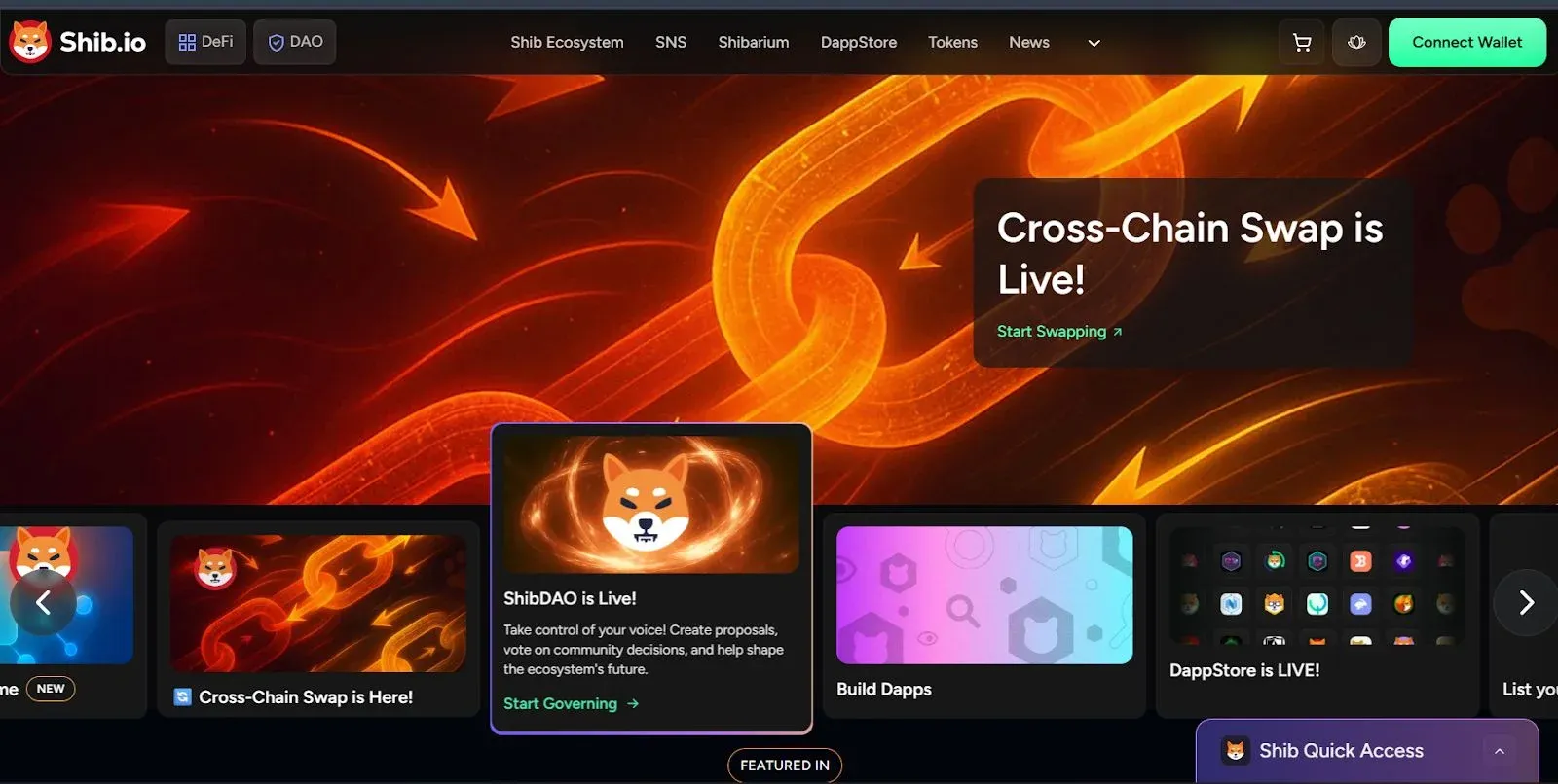 Shiba Inu token logo with a cartoon shiba dog illustration