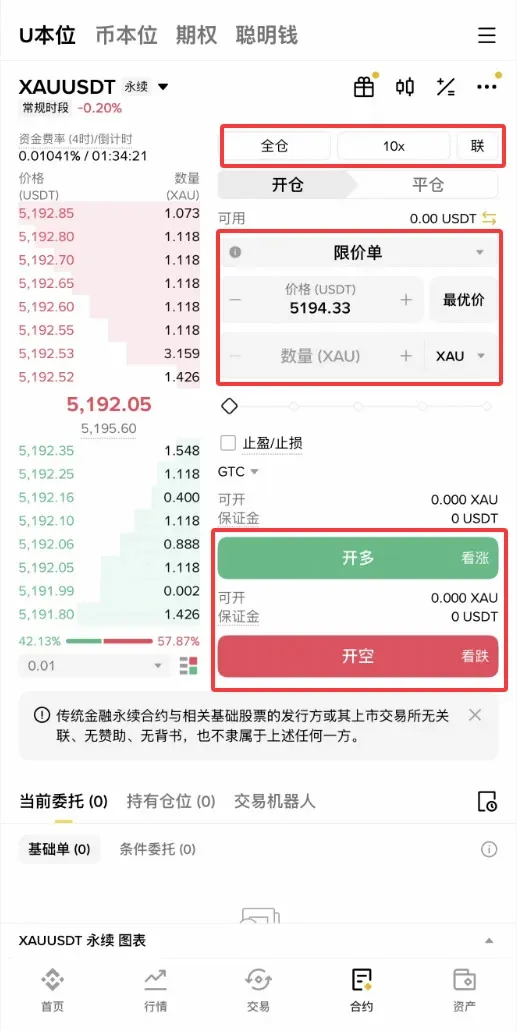 Interfaz de órdenes en TradFi