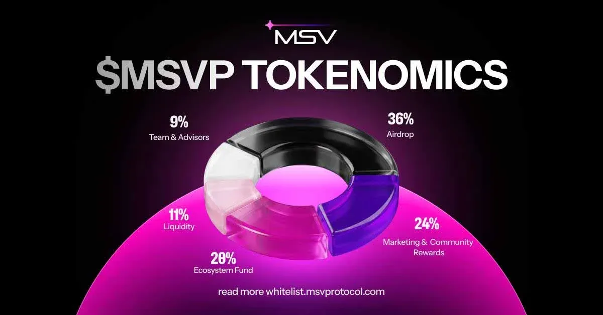 MSVP代币分配比例饼图 显示各用途占比