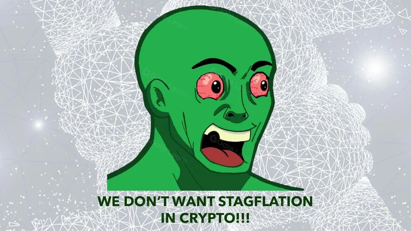 焦虑的Wojak旁边出现通胀曲线和比特币标志