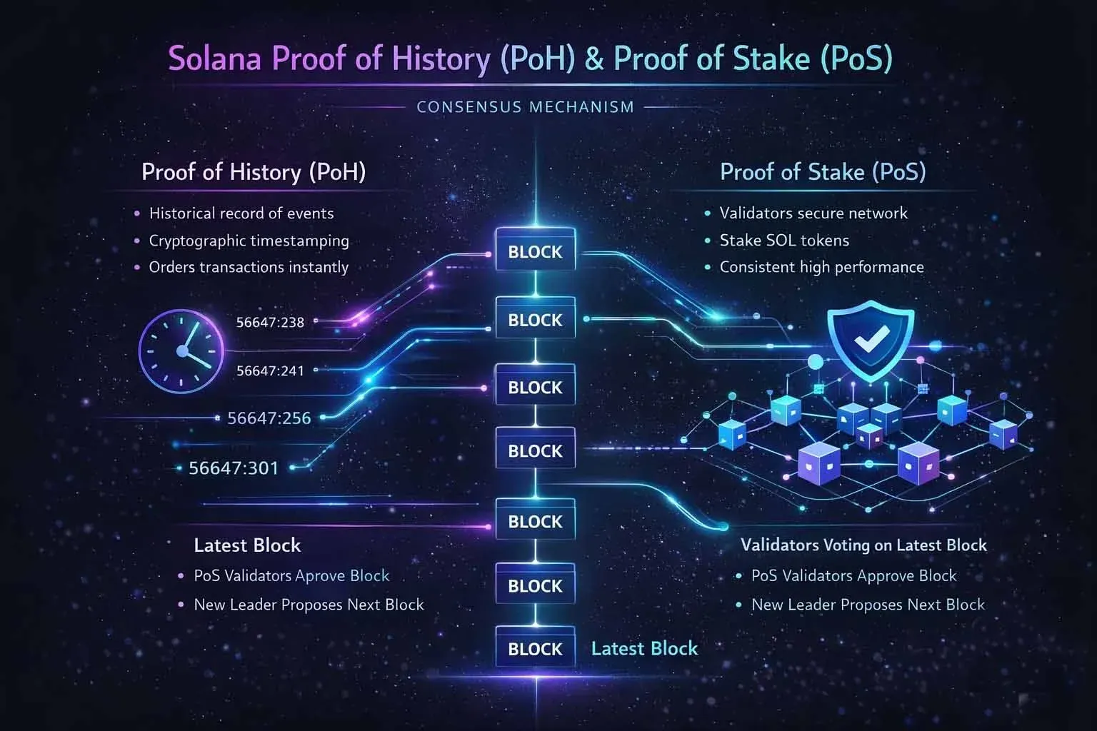 Diagrama ilustrativo del alto rendimiento de Solana