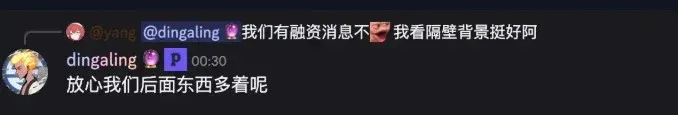 Discord 界面显示创始人 dingaling 的回复内容
