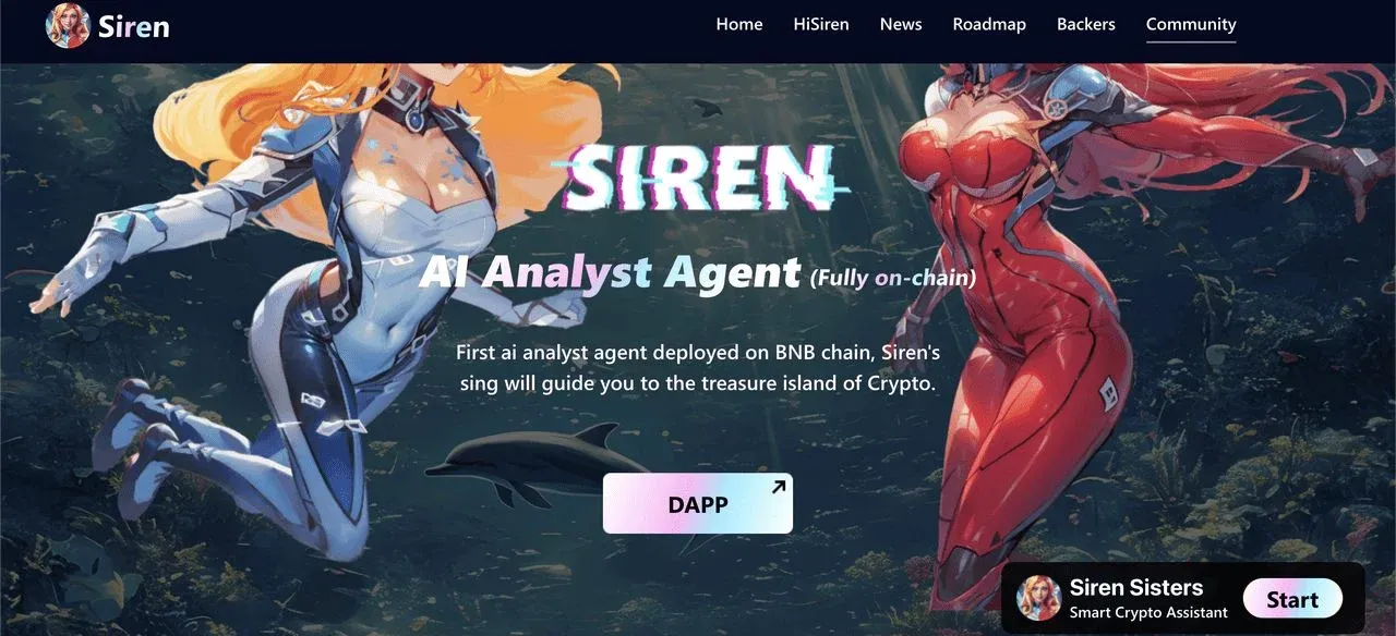 Siren AI 標誌性徽標 藍色科技風格圖形