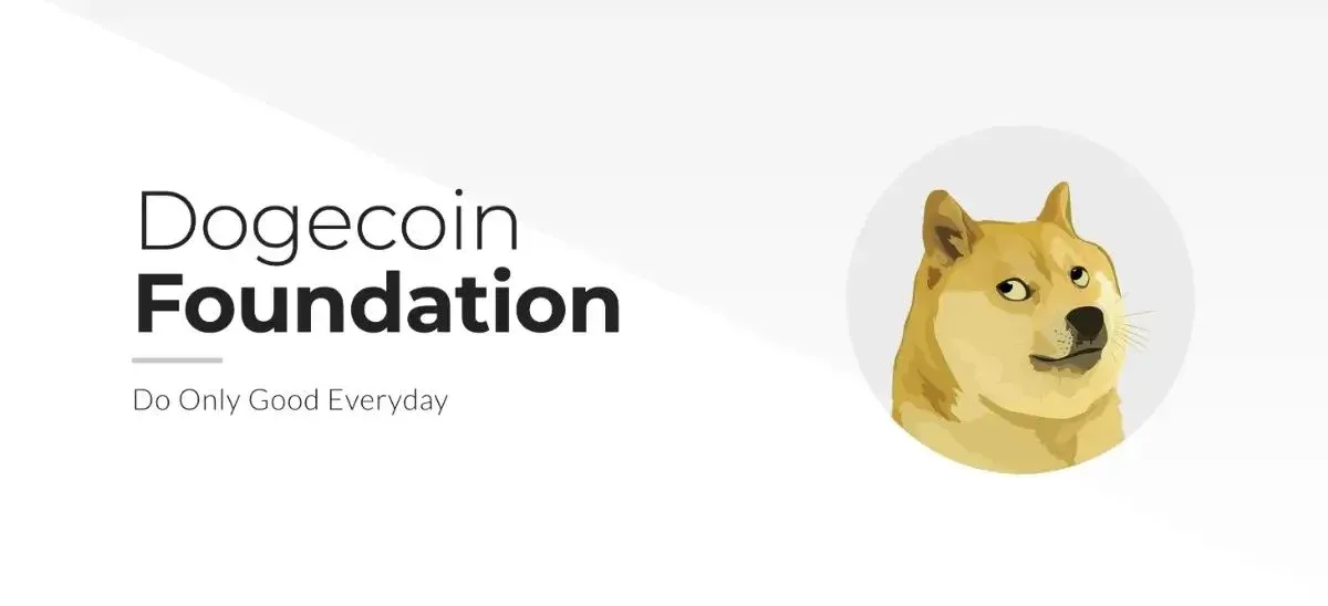 金色文字 DOGE 配上柴犬表情的狗狗币标志