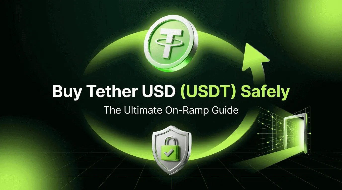 Pantalla de móvil que muestra los pasos para comprar USDT con moneda fiduciaria