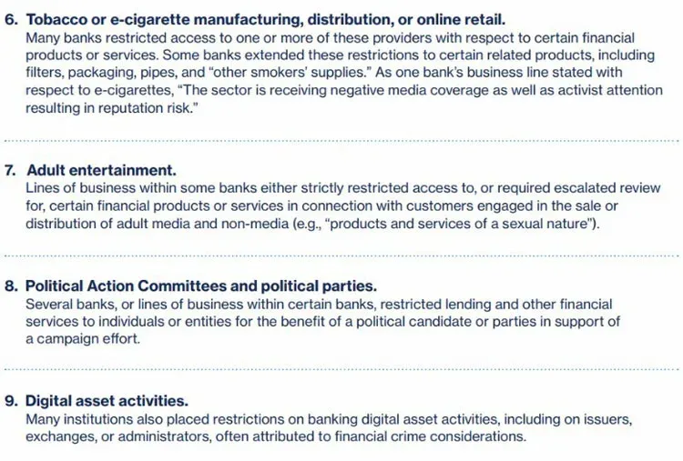 Diagrama del informe de la OCC que muestra los nueve principales sectores y la ubicación de las criptomonedas