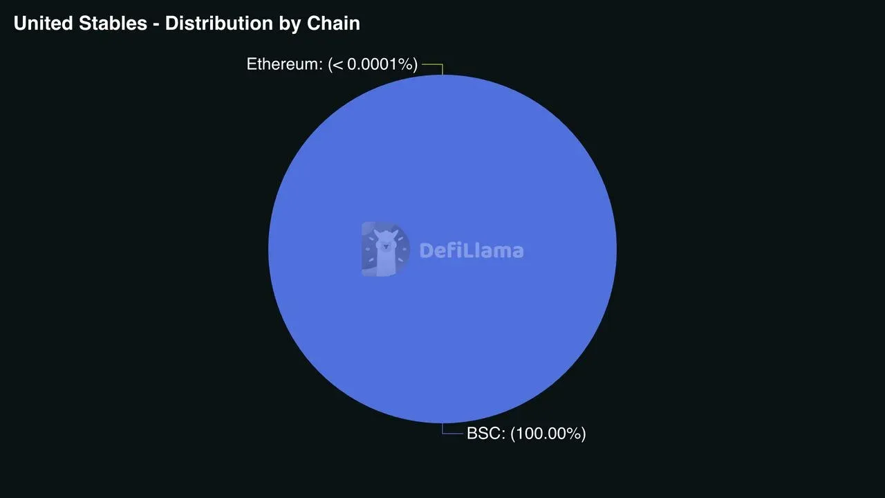 聯合穩定幣在各區塊鏈的分布比例
