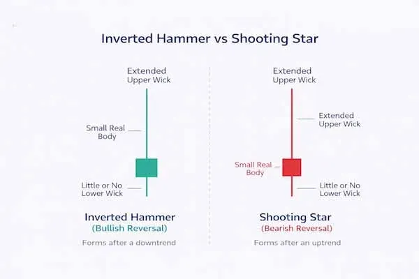 上升趋势顶部流星形态蜡烛图长上影小实体