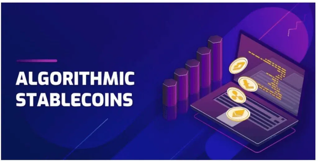 演算法穩定幣供需平衡示意圖，展示代幣銷毀過程