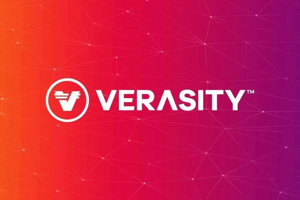 Verasity 平台结构示意图，展示 PoV 技术与广告验证流程