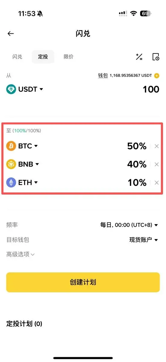 在币安定投设定定期定额、DCA 策略_图3
