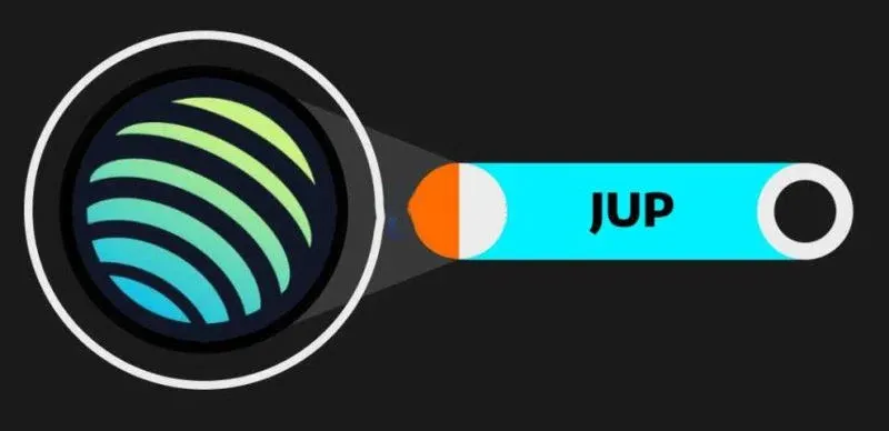 JUP代币标志 蓝色星形配JUP字样