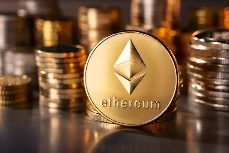 Fluxo de staking de Ethereum mostrando bloqueio de ETH e obtenção de tokens como stETH