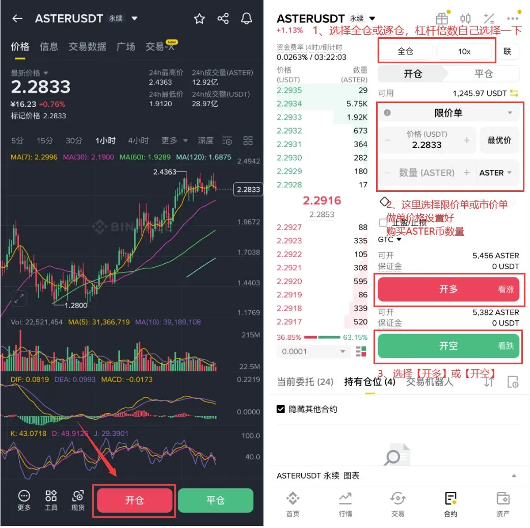 Guía paso a paso para operar con Aster (ASTER) en Binance