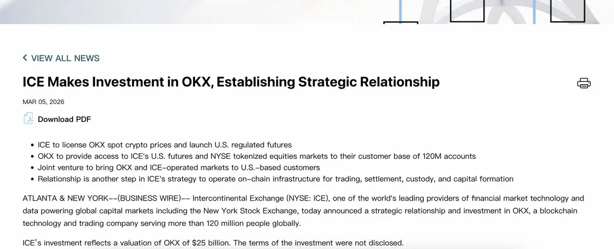 Ten years later, why did ICE select OKX for the crypto arena?