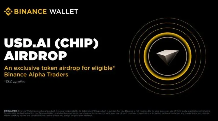 Airdrop da Binance para USD.AI (CHIP)