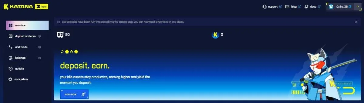 Distribuição do token Katana (KAT)