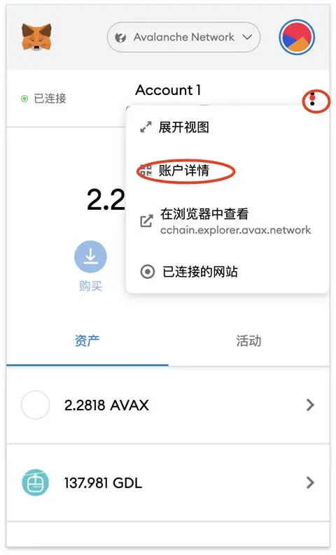 Tutorial de compartilhamento da carteira MetaMask (Fox), carteira TP e carteira Avalanche