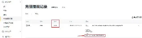Historial de retiros mostrando la etiqueta Internal Transfer y su ID correspondiente