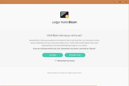 授权页面 选择BTC或BCH及地址类型