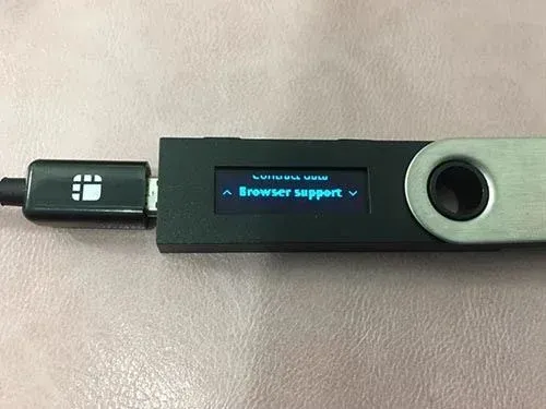 Ledger Live 浏览器支持选项菜单
滚动菜单选择 Yes 确认界面