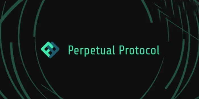 Logotipo de Perpetual Protocol y gráfico de precios del token PERP