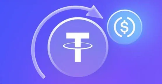 Logotipos de USDC e USDT lado a lado para comparação