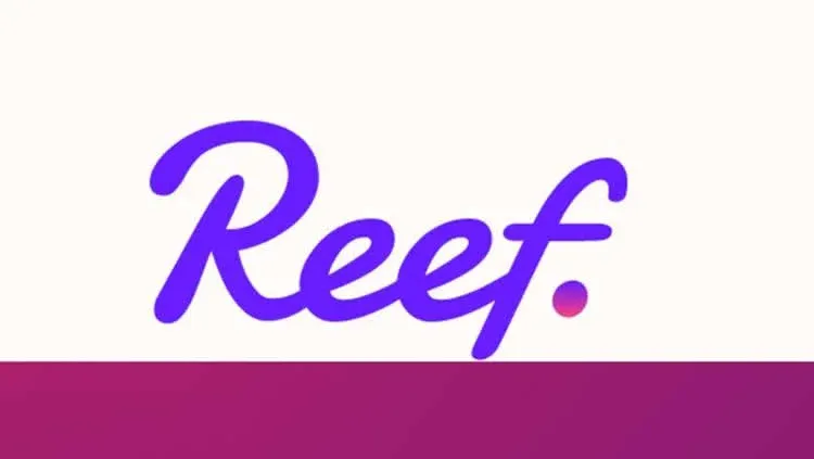 REEF token logo and price uptrend chart