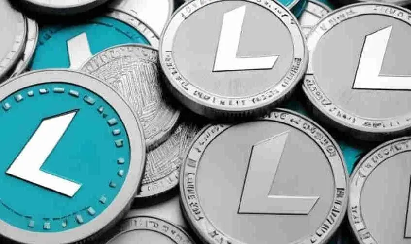 Logotipo do Litecoin (LTC) e gráfico de preços
