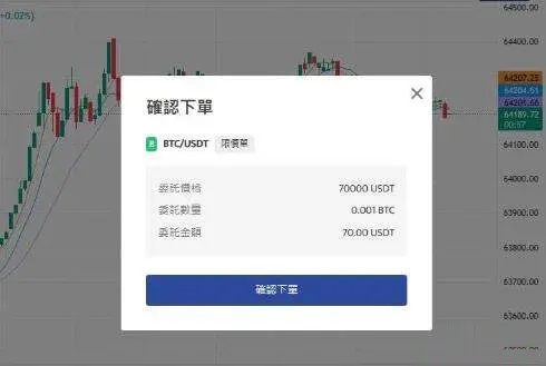 Order details and trade‑history list on BTCC’s spot‑trading page