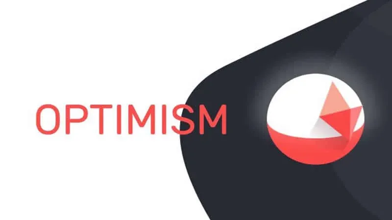 Optimism 專案標誌 藍色圓環內含白色字母 OP