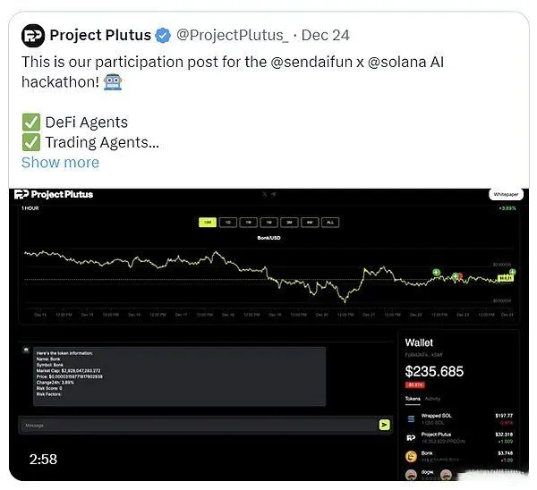 Project Plutus AI trading partner performing DCA on meme token PPCOIN