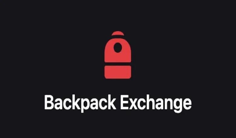 Logotipo da Backpack Exchange e captura da página inicial
