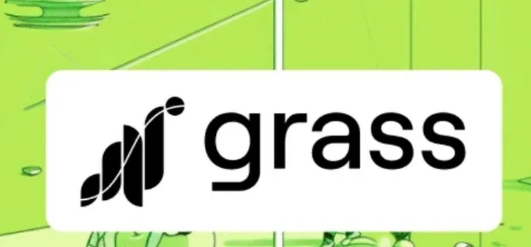 GRASS token logo and blockchain network diagram
