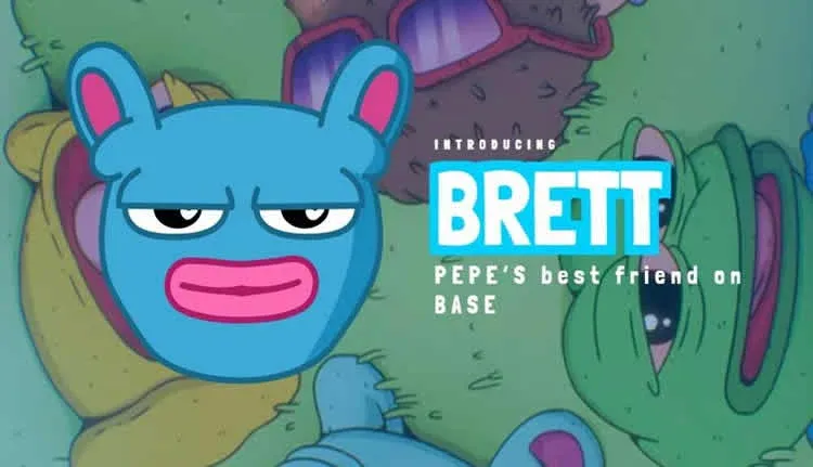 Logotipo del token BRETT, con la imagen del sapo Pepe
