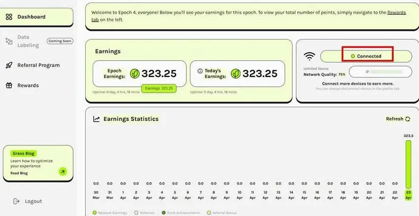 主页上显眼的 Connect 按钮