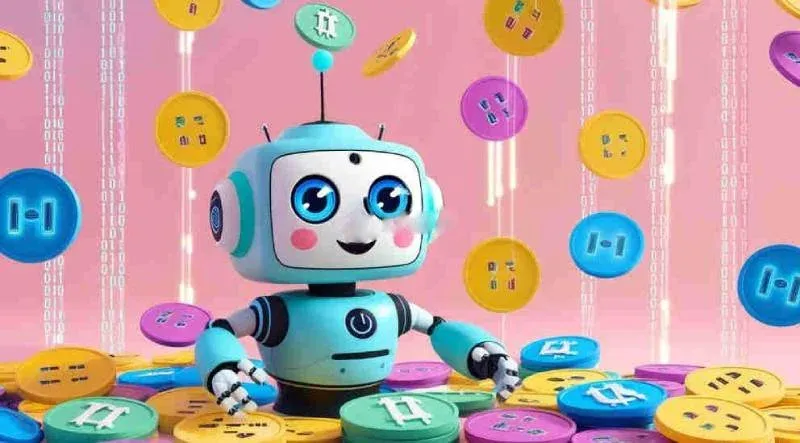 展示十种AI Memes币种的标志与名称