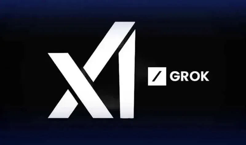 GROK 代币标志与火焰背景